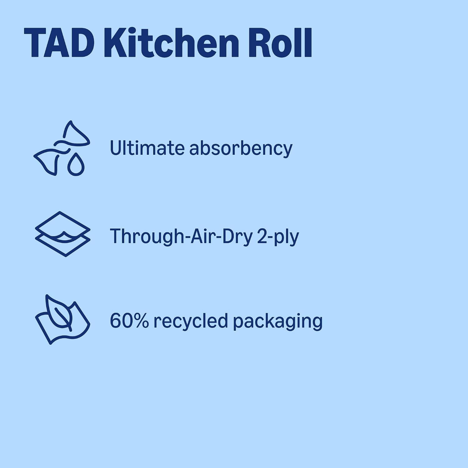 by Amazon Ultra Absorbent TAD Kitchen Roll, 32 Rolls (8 Packs of 4), 51 Sheets Per Roll, FSC Certified (Previously "Presto!") - Maat 32 Rolls (Pack of 8)