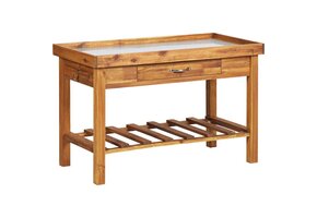 Tuinwerkbank Acaciahout met Zinken Blad - 35% Korting!