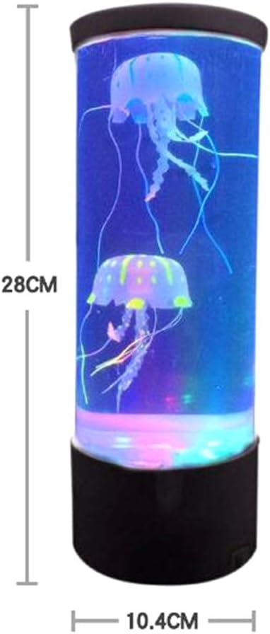 Kwallen Lava Lamp, LED-kleurveranderende nachtlampje met 2 kunstmatige kwallen, USB kwallen tank stemming licht cadeau voor kinderen thuis kantoor slaapkamer decor