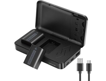 JYJZPB NP-FW50 Vervangende Batterij en laderset Dual Channel Compatibel voor Sony Alpha A6000 A6400 A6500 A6300 A6100 ZV-E10 A7 A7II A7RII A7SII A7S A7S2 A7R A7R2 A5100 Camera Batterijen en Oplader
