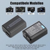 JYJZPB NP-FW50 Accu & Dubbele Lader voor Sony Alpha Camera's - 29% Korting