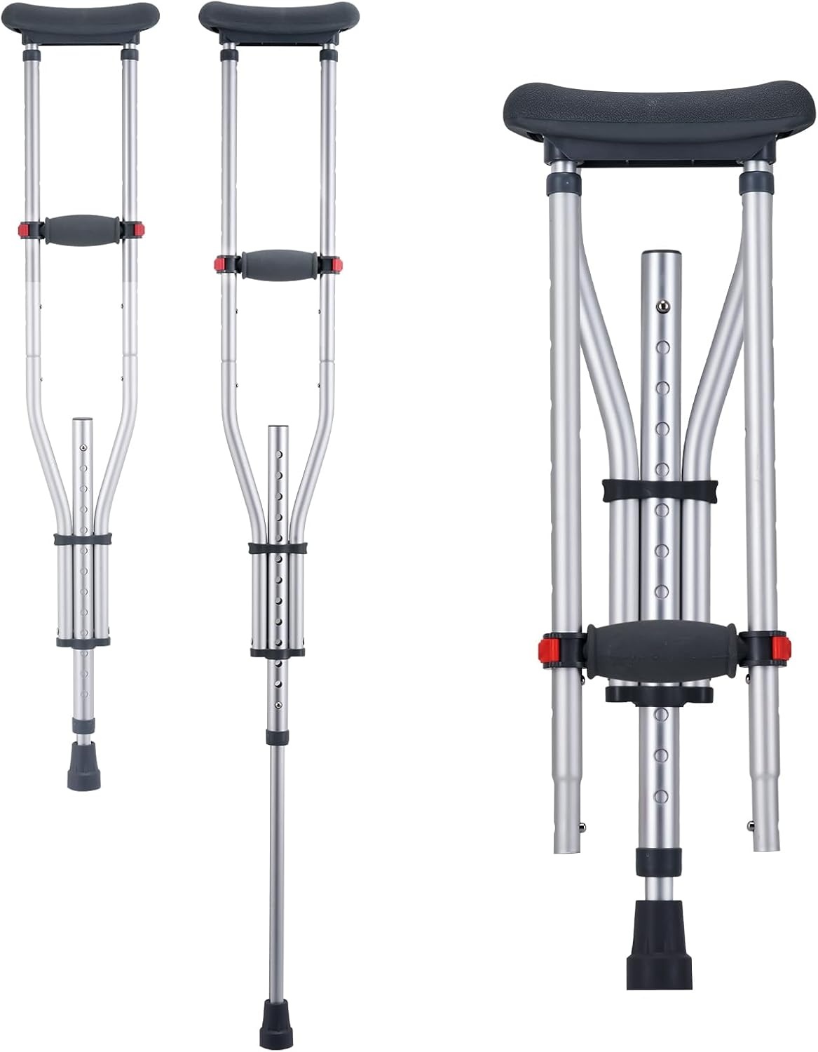 VEVOR Onderarmkrukken, 13 niveaus in hoogte verstelbare onderarm wandelkrukken, lichtgewicht aluminium krukken voor volwassenen en tieners - met zachte onderarmkussen voor beenletsel, chirurgie