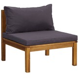 vidaXL Loungeset 2-delig Acaciahout met Donkergrijze Kussens - 65% Korting!