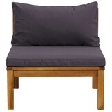vidaXL Loungeset 2-delig Acaciahout met Donkergrijze Kussens - 65% Korting!