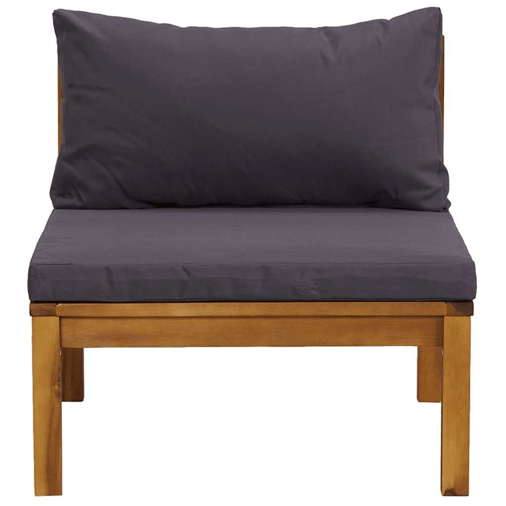 vidaXL Loungeset 2-delig Acaciahout met Donkergrijze Kussens - 65% Korting!