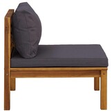 vidaXL Loungeset 2-delig Acaciahout met Donkergrijze Kussens - 65% Korting!