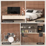TONOR 2 Stks Houten Geluiddichte Panelen, 120 x 60 cm, 3D Decoratief Akoestisch Paneel, Geluidsisolator, Lamellenpanelen aan de Wand voor Woonkamer, Studio, Opnameruimte, Rozenhout Oranje