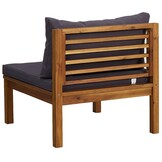 vidaXL Loungeset 2-delig Acaciahout met Donkergrijze Kussens - 65% Korting!