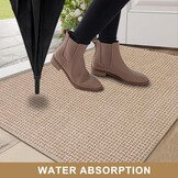 Binnen Deurmat 80 x 120 cm, Antislip Absorberende Entreemat, Ultradunne Wasbare Deurmat, Geschikt Voor Binnen- en Buitengebruik, Slaapkamers, Keukens, Entrees, Gangen (Beige)
