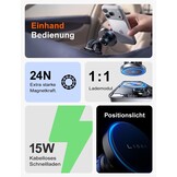 LISEN Magsafe Car Mount 15 W Telefoonhouder Auto met Inductieve Snellaadfunctie, Car Phone Holder compatibel met MagSafe Fast Wireless Charger voor iPhone 15 14 13/iPad/Samsung/Xiaomi