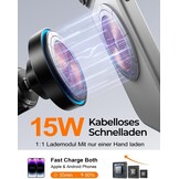 LISEN Magsafe Car Mount 15 W Telefoonhouder Auto met Inductieve Snellaadfunctie, Car Phone Holder compatibel met MagSafe Fast Wireless Charger voor iPhone 15 14 13/iPad/Samsung/Xiaomi