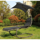 Schommelstoel Tuin met Parasol - Antraciet (38% Korting)