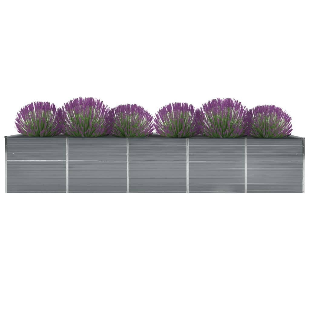 Verhoogde Plantenbak Staal Grijs 400x80x45 cm - 34% Korting