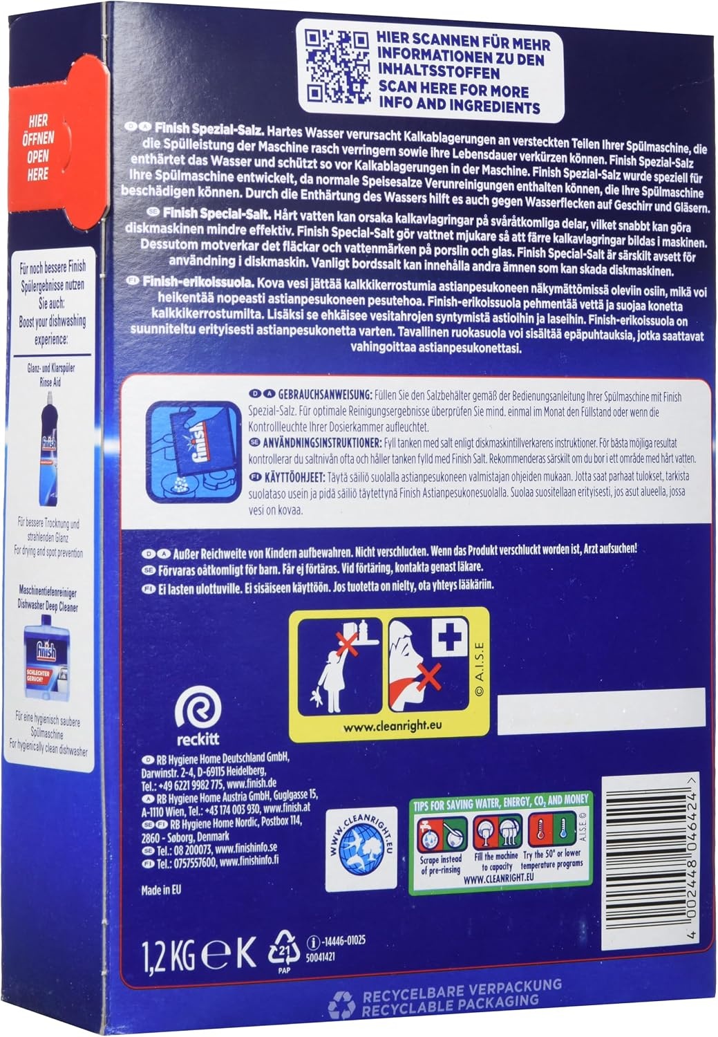 Finish Vaatwasmachine Zout 8 x 1,2 kg - 33% Korting!