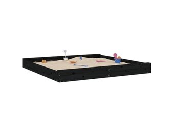 Houten Zandbak met Bankjes - Massief Grenenhout Zwart - 54% Korting