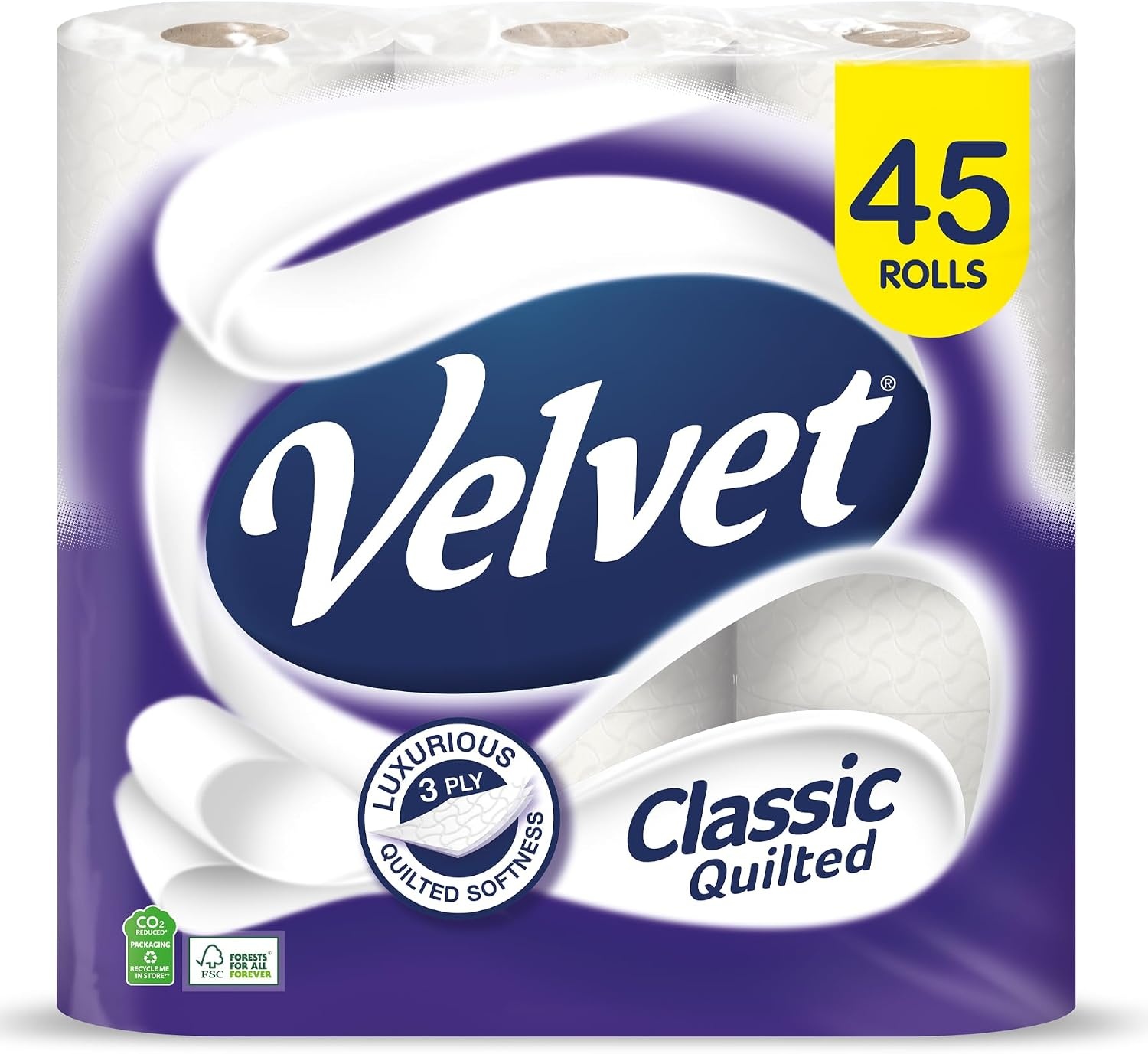 Velvet Klassieke Quilts Toiletrol - 45 Rollen met 33% Korting