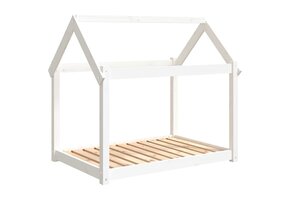 Hondenmand massief grenenhout wit - 101x70x90 cm - 50% Korting!