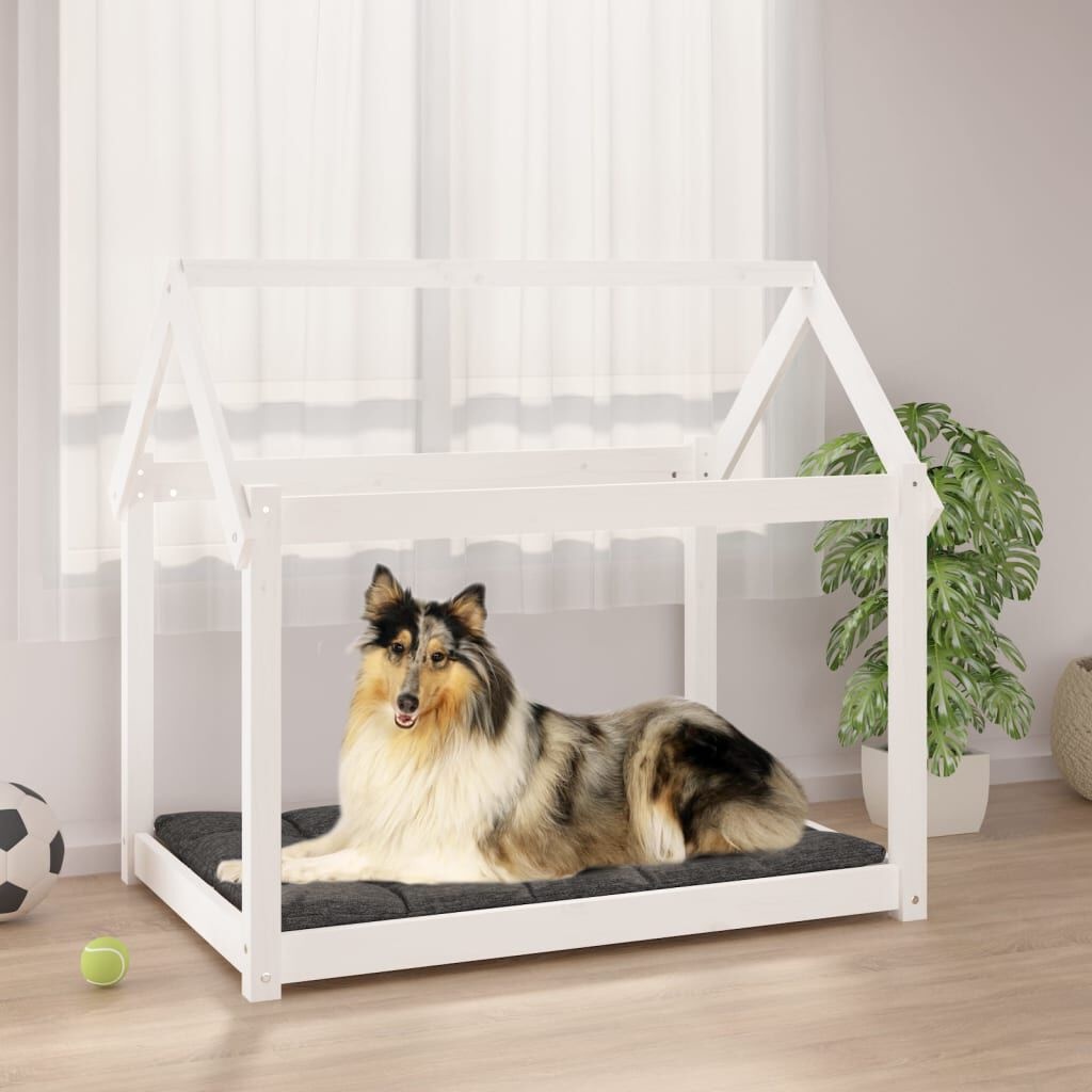 Hondenmand Grenenhout Wit 101x70x90 cm - 54% Korting
