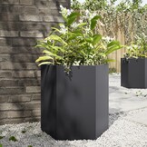 Zeshoekige Plantenbakken van Staal (2 stuks) - Zwart - 53% Korting