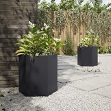 Zeshoekige Plantenbakken van Staal (2 stuks) - Zwart - 53% Korting