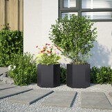 Zeshoekige Plantenbakken van Staal (2 stuks) - Zwart - 53% Korting