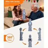 Grijze Staande Boeddha met Zonne-LED Lotus - 37 cm - 29% Korting