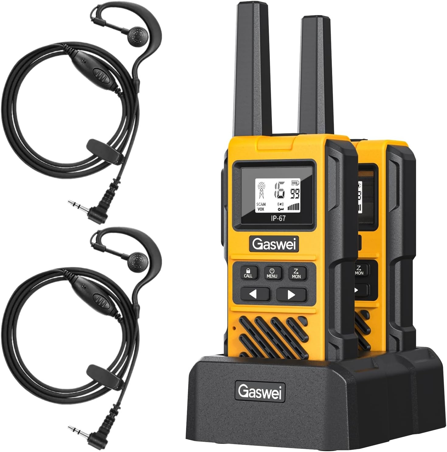 Gaswei G1pro Walkie-Talkies Geel - Set van 2 - 16 Kanalen - USB-C Oplaadbaar - IP67 Waterdicht