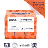 Pura Eco Babyluiers Maat 1 (2-5kg) - 150 stuks met 33% Korting