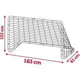 Voetbaldoel 183x122x61 cm - rood en wit - tuin voetbalgoal