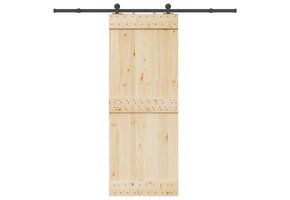 vidaXL Schuifdeurbeslag Set - 213,5 cm Staal Zwart - 53% Korting