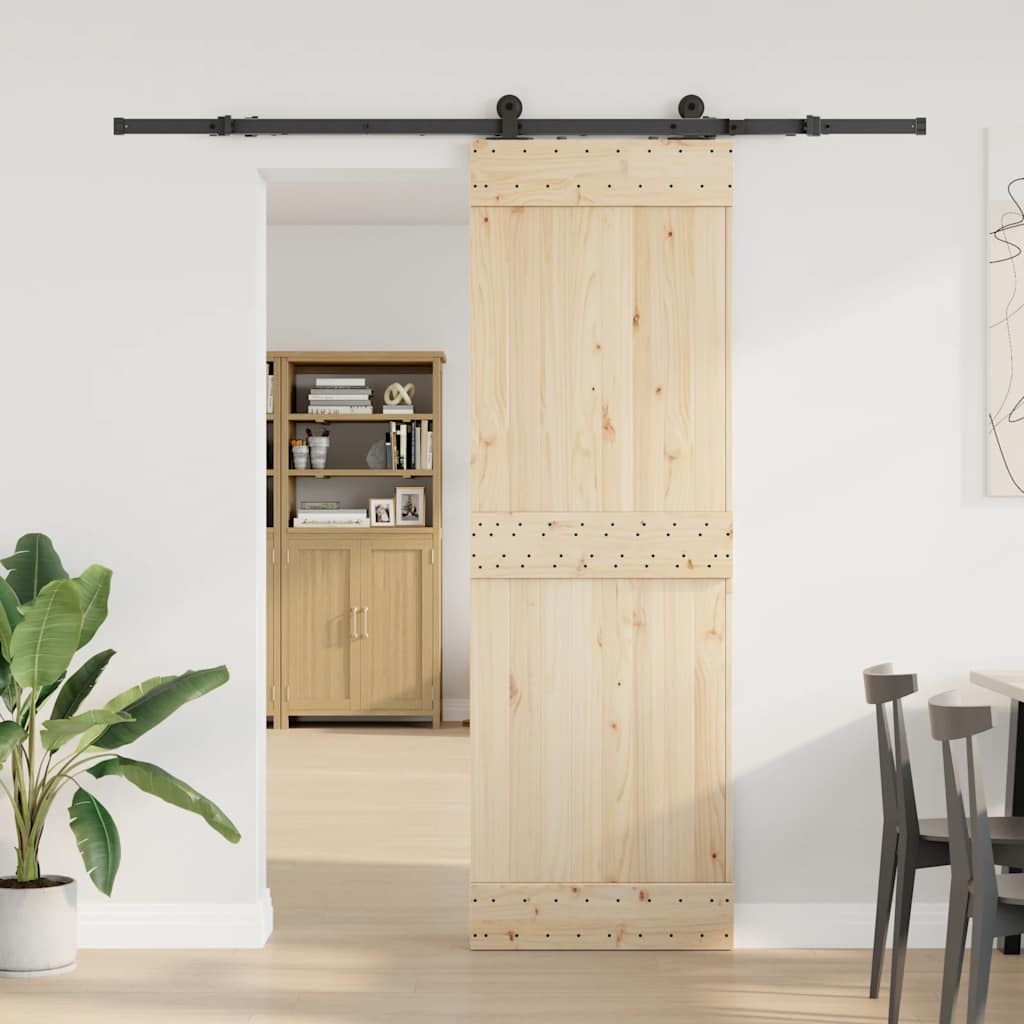 vidaXL Schuifdeurbeslag Set - 213,5 cm Staal Zwart - 53% Korting