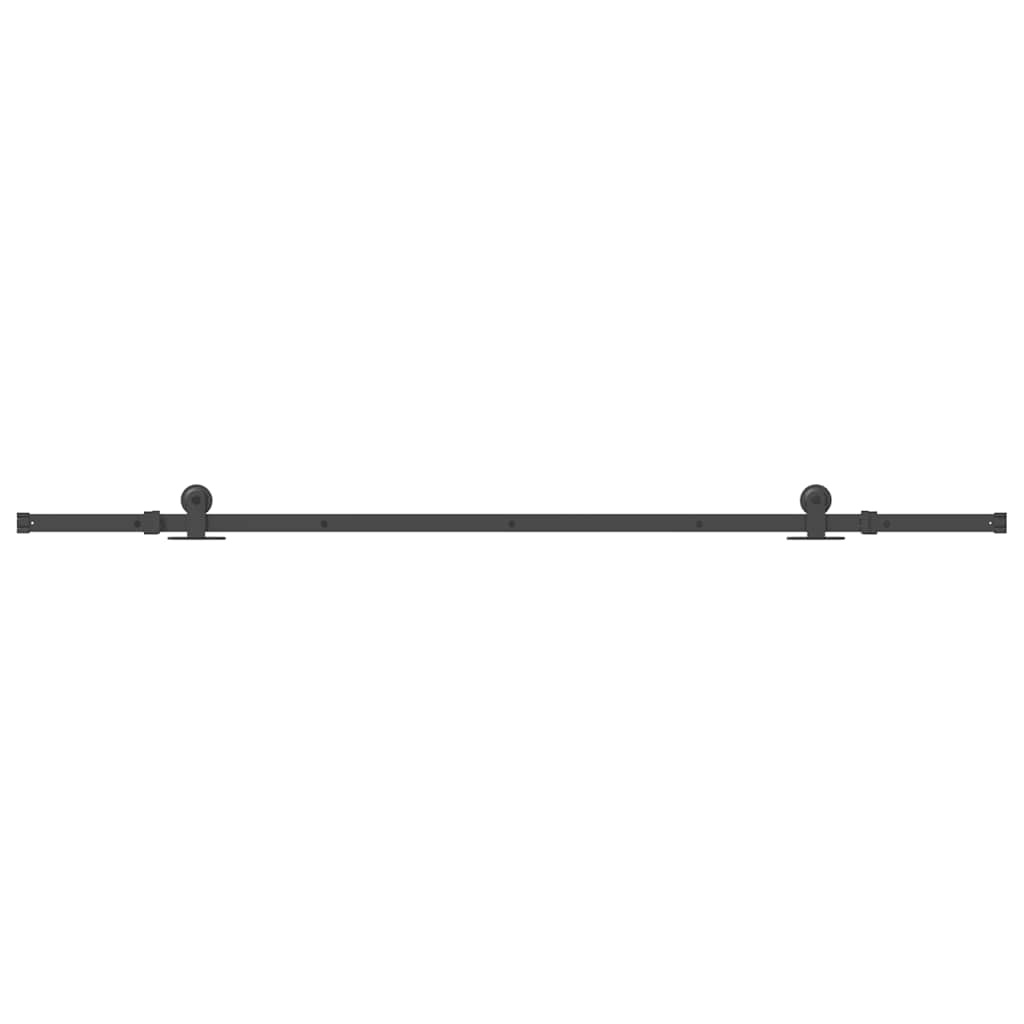 vidaXL Schuifdeurbeslag Set - 213,5 cm Staal Zwart - 53% Korting