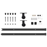 vidaXL Schuifdeurbeslag Set - 213,5 cm Staal Zwart - 53% Korting