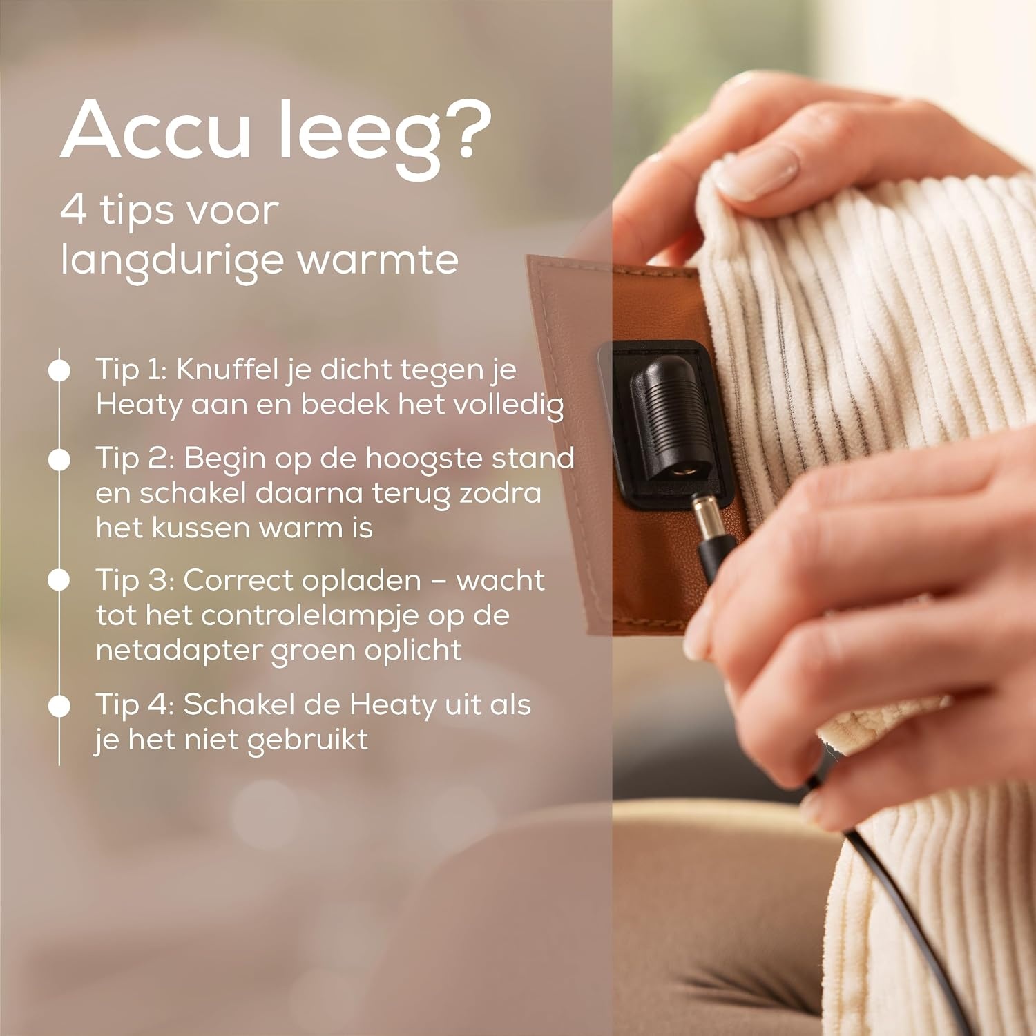 Draadloos Warmtekussen met Accu - 60% Korting!