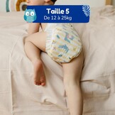 Ecologische Wegwerpluiers Maat 5 (12-25 kg) | 120 Stuks | 60% Korting