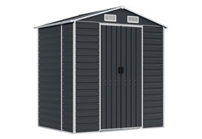 vidaXL Tuinschuur 191x130x198cm Staal Antraciet - 55% Korting