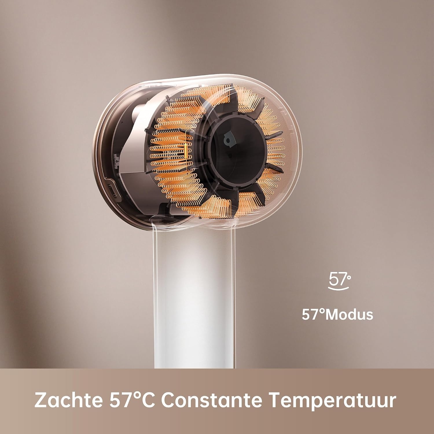 Dreame Hair Glory Combo haardroger, Sneldrogend, 110.000 RPM High-Speed Motor, 70m/s Luchtstroomsnelheid, Krachtige Negatieve Ionen Technologie, Lichtgewicht, Temperatuur- en Luchtsnelheidsregeling