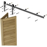 WOLFBIRD 76CM/2.5FT Bifold Schuifdeurbeslag Schuifdeursysteem Schuifdeur Complete Set Zwart voor 2 houten deur 36cm breed - Maat 2.5FT/76cm für 2-Türen