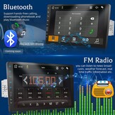 Single Din Car Radio with Carplay & Android Auto, 9 inch Touch Screen Stereo with EQ, Bluetooth, FM Radio,1080P, SWC+Mic+Reverse Camera