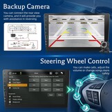 Single Din Car Radio with Carplay & Android Auto, 9 inch Touch Screen Stereo with EQ, Bluetooth, FM Radio,1080P, SWC+Mic+Reverse Camera
