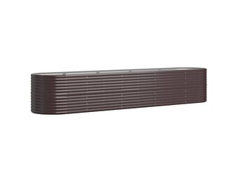 vidaXL Plantenbak 368x80x68 cm gepoedercoat staal bruin