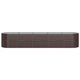 vidaXL Plantenbak 368x80x68 cm gepoedercoat staal bruin