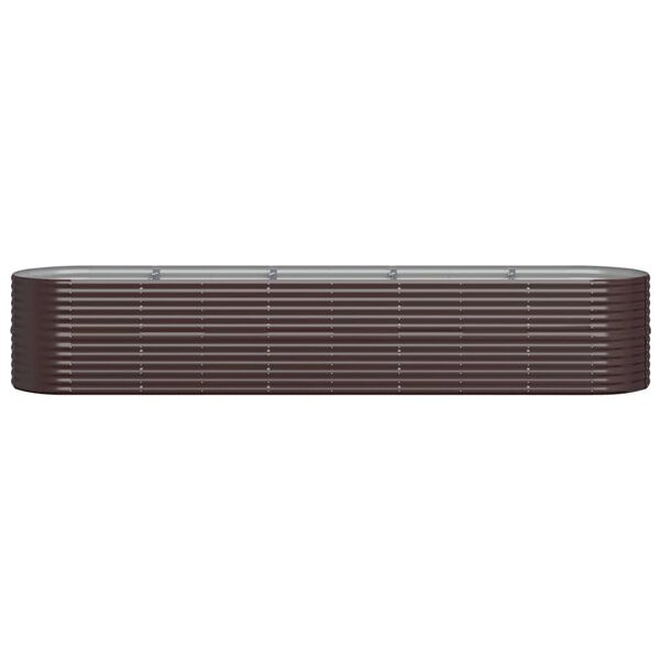 vidaXL Plantenbak 368x80x68 cm gepoedercoat staal bruin