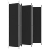 vidaXL Kamerscherm met 5 panelen 250x220 cm stof zwart