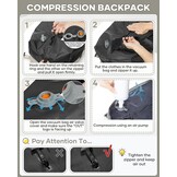 SZLX Vacuum Rugzak Carry-on Bagage Vrouwen,Airbag Rugzak Met Vacuümsysteem Voor Reizen,Ryanair Travel Ruscksack Cabin Grootte Met Pomp Waterdichte Vacuümzak Voor Mannen