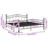 VidaXL Bedframe Metaal Zwart 160x200 cm - 35% Korting