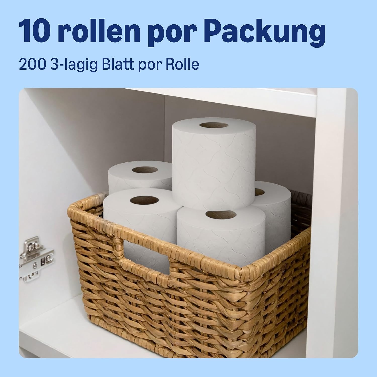 by Amazon Classic Toilettenpapier, 3-lagig, 10 Rollen (10 Rollen, 1er-Pack), 200 Blatt pro Rolle, FSC-zertifiziert - Maat 10 Rolle (1er Pack)