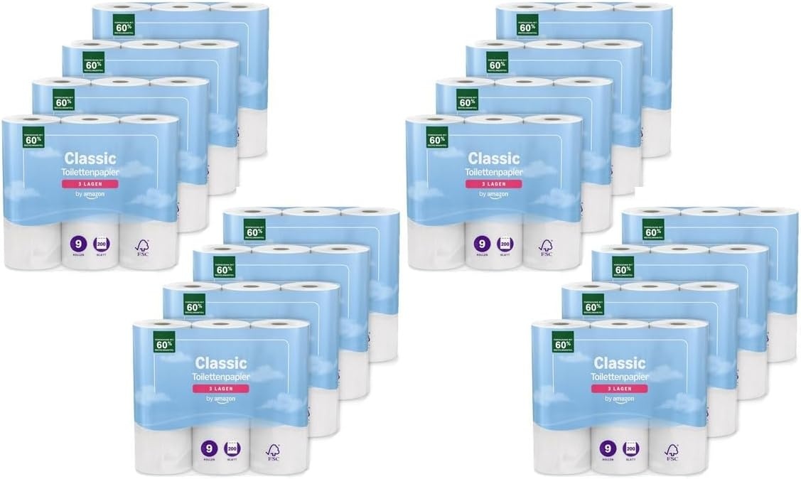 by Amazon Classic Toilettenpapier, 3-lagig, 10 Rollen (10 Rollen, 1er-Pack), 200 Blatt pro Rolle, FSC-zertifiziert - Maat 10 Rolle (1er Pack)