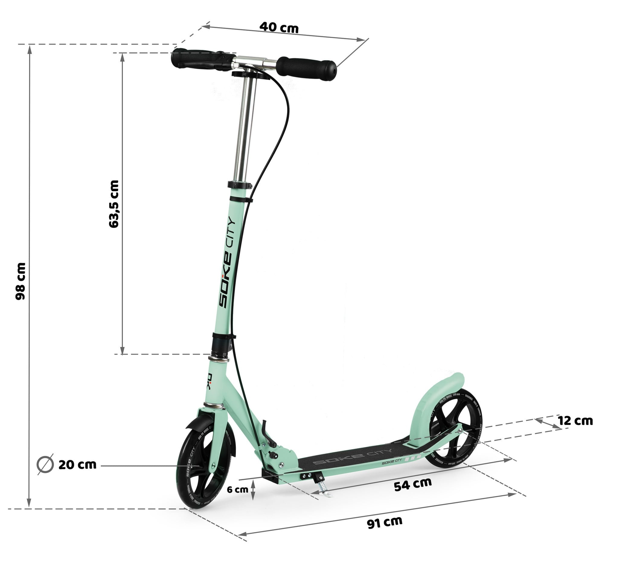 Opvouwbare Step 100kg Max. | Groen/Zwart | Stelbaar Stuur | 34% Korting