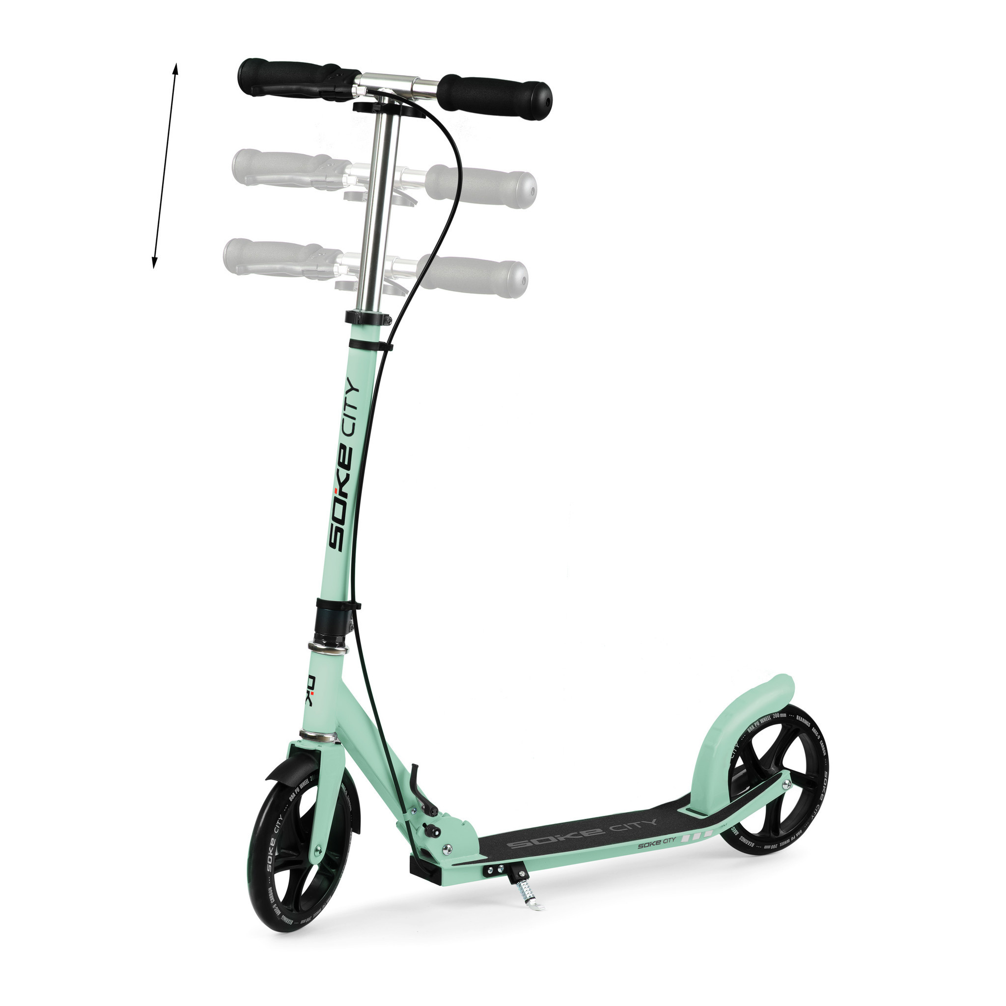 Opvouwbare Step 100kg Max. | Groen/Zwart | Stelbaar Stuur | 34% Korting